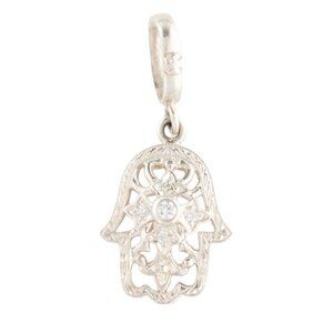 LOREE RODKIN STERLING SILVER 925 CUBIC ZIRCONIA HAMSA PENDANT